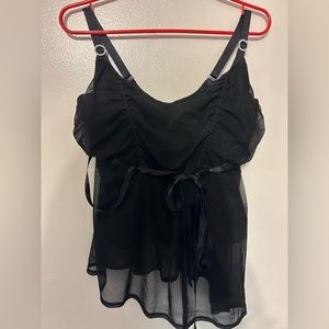 Lane Bryant Cacique Corset Top with Rouching and Tie